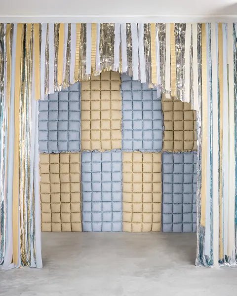 Blauw Gele Deurgordijn 1,1m van Partydeco koop je bij Partywinkel