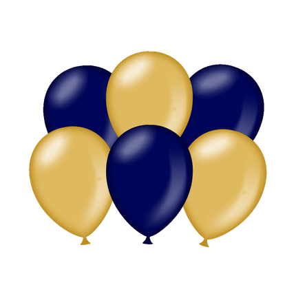 Blauw Gouden Ballonnen Metallic 30cm 6st van Paper Dreams koop je bij Partywinkel