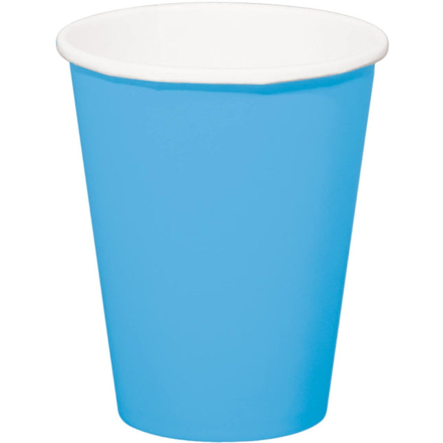 Blauwe Bekers Karton 350ml 8st van Folat koop je bij Partywinkel
