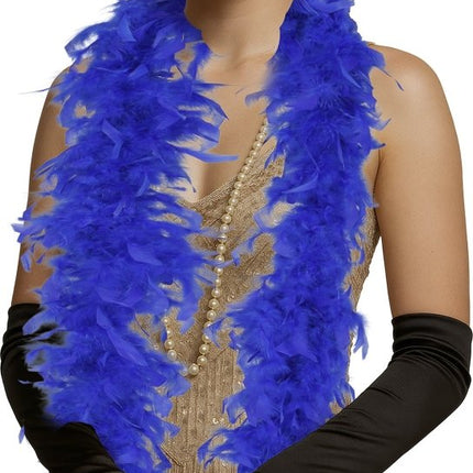 Blauwe Boa Veren 80gr van Fiestas Guirca koop je bij Partywinkel