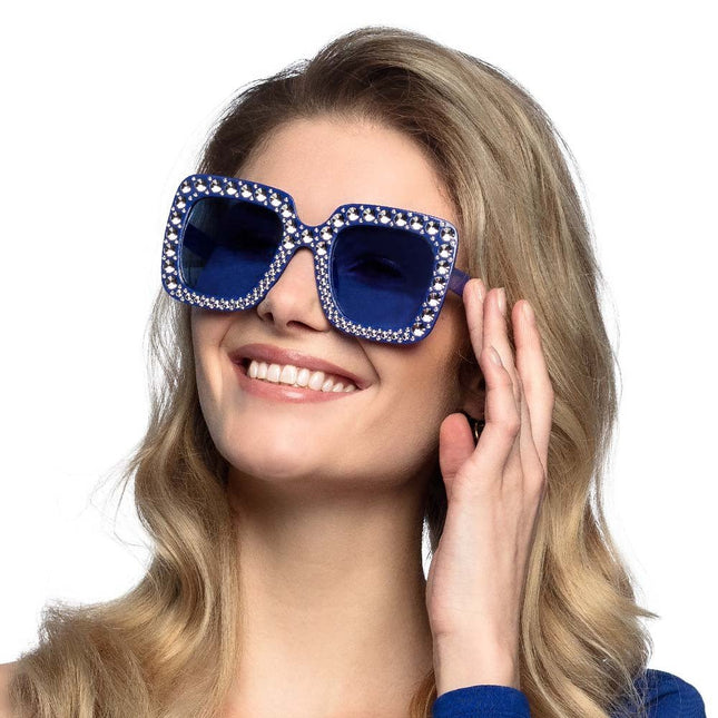 Blauwe Bril Glitters van Boland koop je bij Partywinkel