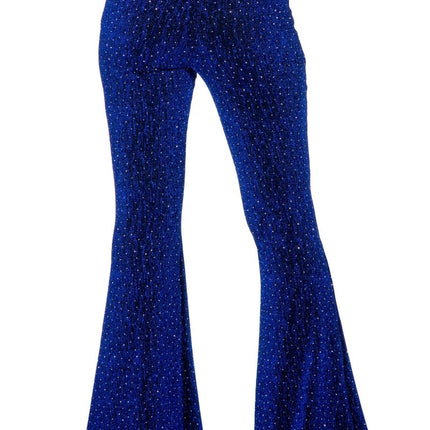 Blauwe Broek Dames Flared Glitter van Wilbers & Wilbers koop je bij Partywinkel