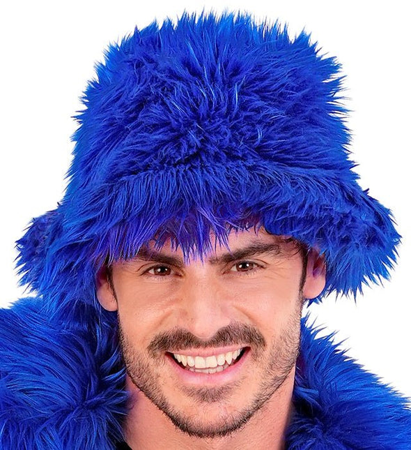 Blauwe Bucket Hat Pluche van Widmann koop je bij Partywinkel