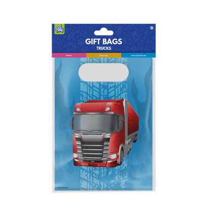 Blauwe Cadeautasje Trucks 23cm - Partywinkel - 8716764237843