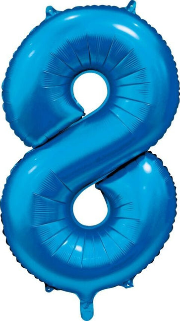 Blauwe Cijfer Ballon 8 Jaar Glans 86cm van WeFiesta koop je bij Partywinkel