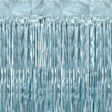 Blauwe Deurgordijn Metallic Folie 2m van Partydeco koop je bij Partywinkel