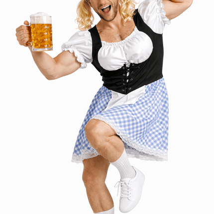 Blauwe Dirndl Jurk Oktoberfest Heren van Partychimp koop je bij Partywinkel