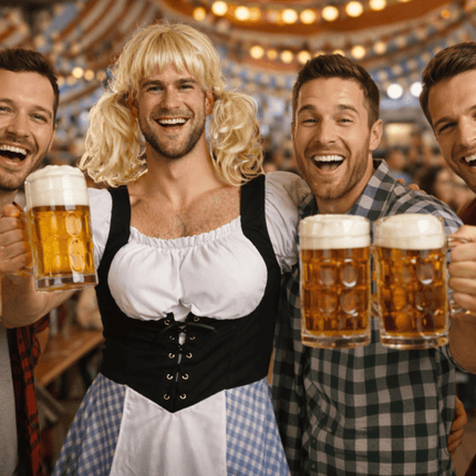 Blauwe Dirndl Jurk Oktoberfest Heren van Partychimp koop je bij Partywinkel