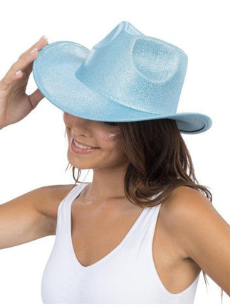 Blauwe Glitter Cowboyhoed van CHAKS koop je bij Partywinkel
