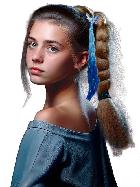 Blauwe Hair Extension Vlinder 35cm van Fiestas Guirca koop je bij Partywinkel