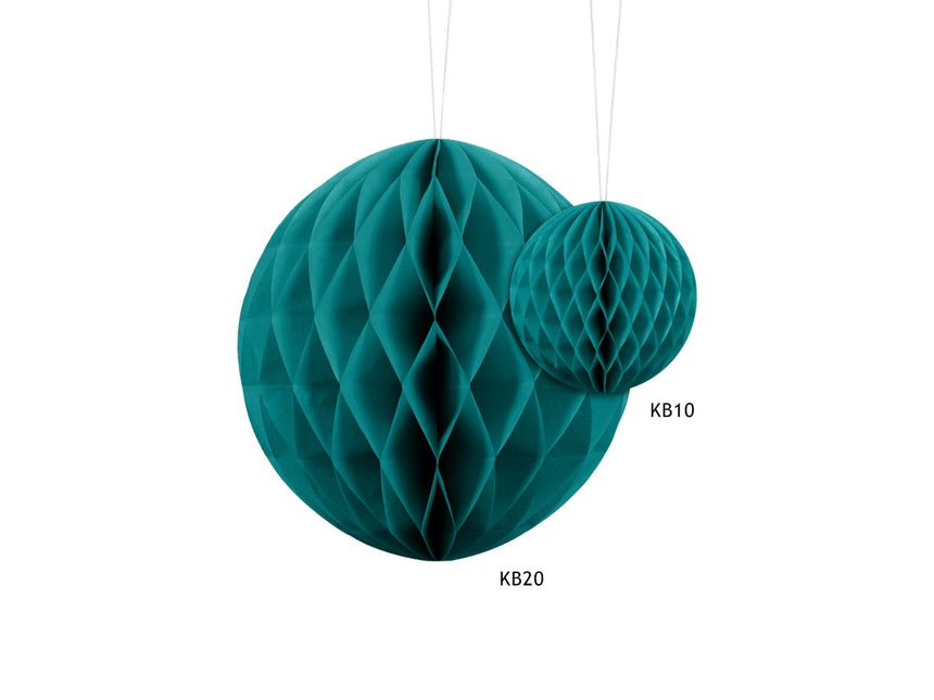 Blauwe Honeycomb 20cm van Partydeco koop je bij Partywinkel