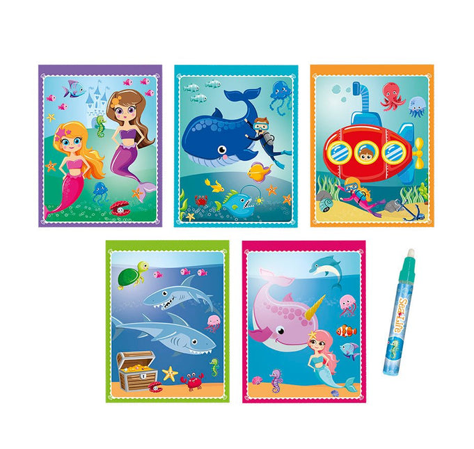 Blauwe Kleurboek Zeedieren Met Water - Partywinkel - 8714274025790