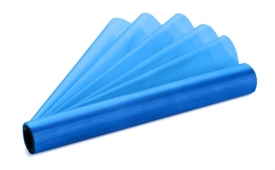 Blauwe Organza Stof 36cm 9m van Partydeco koop je bij Partywinkel