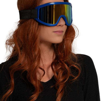 Blauwe Skibril Holografisch van Partychimp koop je bij Partywinkel