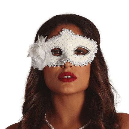 Bloem Masker Wit van Fiestas Guirca koop je bij Partywinkel