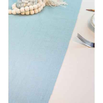 Runner da tavola azzurro in cotone 5m