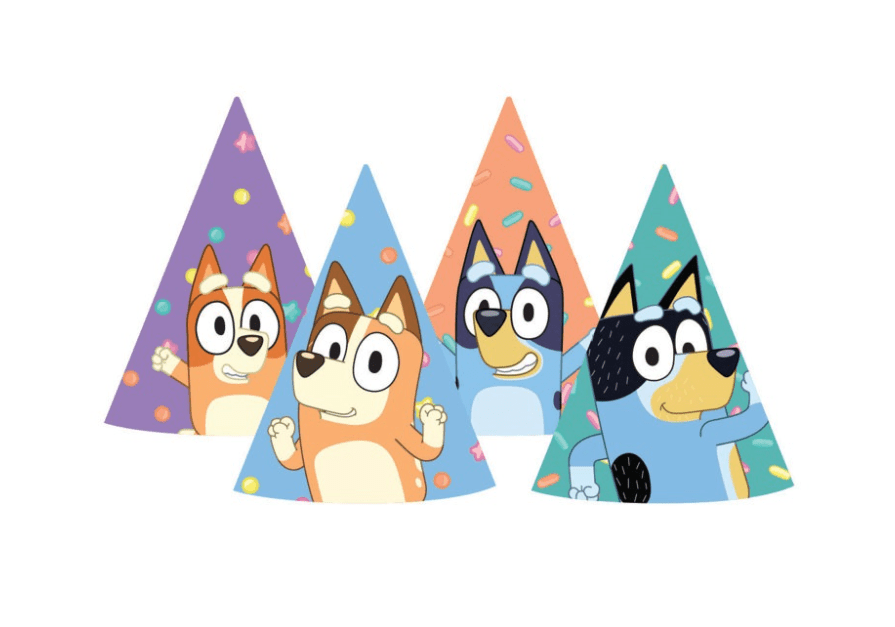 Bluey Feesthoedjes 8st van BBC Studios koop je bij Partywinkel