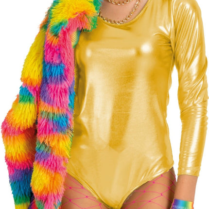 Bodysuit Goud Metallic Dames van Orlob koop je bij Partywinkel