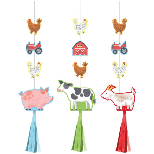 Boerderij Hangdecoratie 67cm 3st van Creative Converting koop je bij Partywinkel