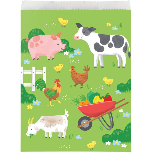 Boerderij Uitdeelzakjes 22cm 8st van Creative Converting koop je bij Partywinkel