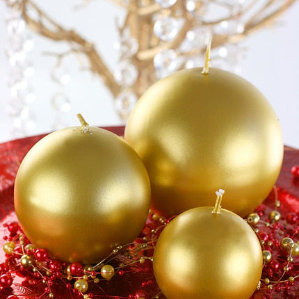 Bolkaarsen Goud Metallic 8cm 6st van Partydeco koop je bij Partywinkel