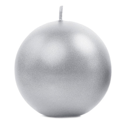Bolkaarsen Zilver Metallic 8cm 6st van Partydeco koop je bij Partywinkel