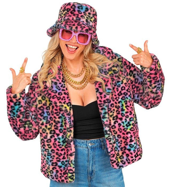 Bontjas Dames Pluche Luipaard Multi van Widmann koop je bij Partywinkel