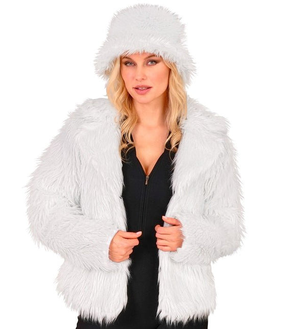 Bontjas Dames Pluche Wit van Widmann koop je bij Partywinkel