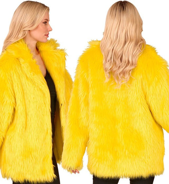 Bontjas Pluche Geel van Widmann koop je bij Partywinkel