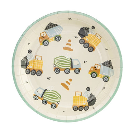 Borden Bouwvoertuigen 18cm 6st van Partydeco koop je bij Partywinkel