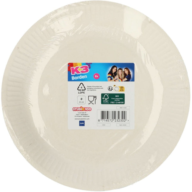 Borden K3 23cm 8st van Folat koop je bij Partywinkel