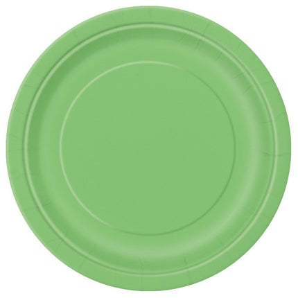 Borden Lime Groen 22cm 8st van Unique koop je bij Partywinkel