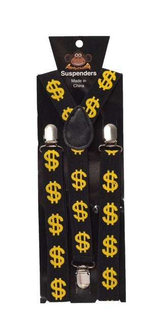 Bretels Dollarteken van Partychimp koop je bij Partywinkel