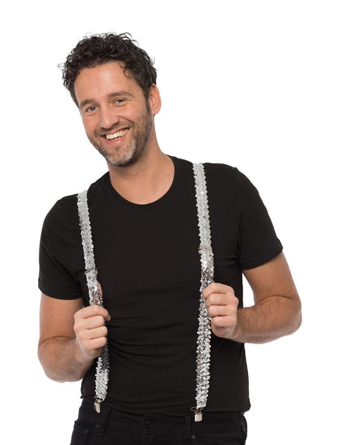 Bretels Paillet Zilver - Breedte 2,5 cm van Partychimp koop je bij Partywinkel