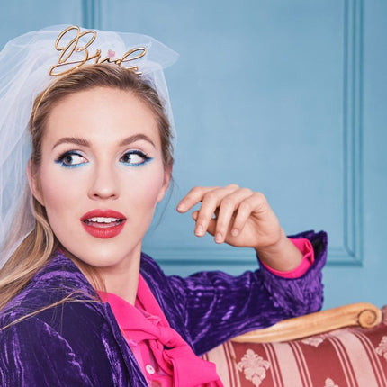 Bride Haarband Goud van Partydeco koop je bij Partywinkel