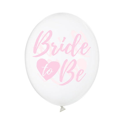 Bride To Be Ballonnen Roze 30cm 6st van Partydeco koop je bij Partywinkel