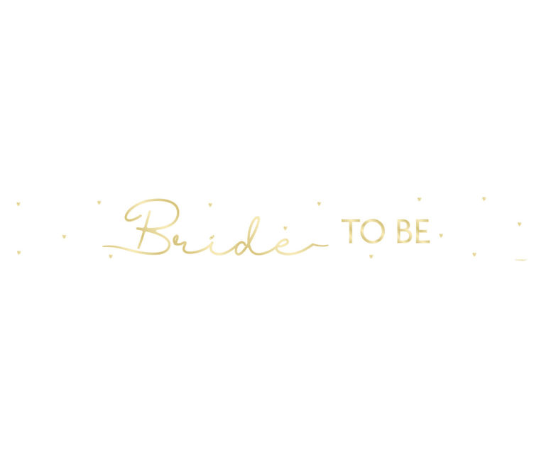 Bride To Be Banner Goud 2,74m van Unique koop je bij Partywinkel
