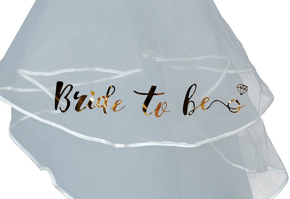 Bride To Be Sluier 70cm van Fiestas Guirca koop je bij Partywinkel