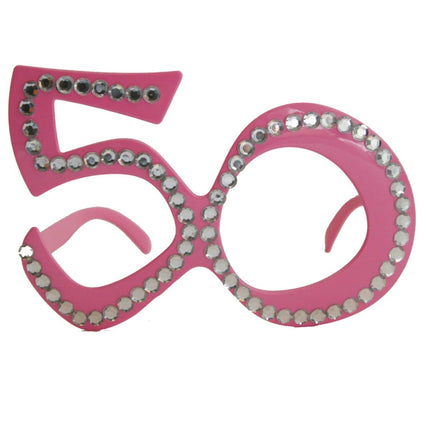 Bril 50 Jaar Roze - Partywinkel - 8714572007528