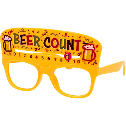 Bril - Bierteller - "Beer count" - Geel van Folat koop je bij Partywinkel
