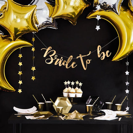 Bruiloft Slinger Bride To Be Goud 80cm van Partydeco koop je bij Partywinkel