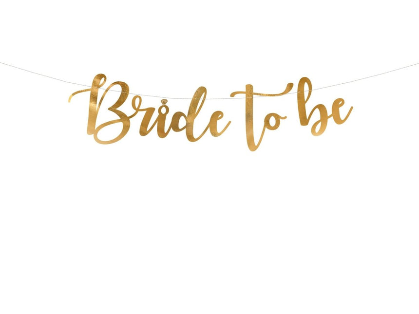 Bruiloft Slinger Bride To Be Goud 80cm van Partydeco koop je bij Partywinkel