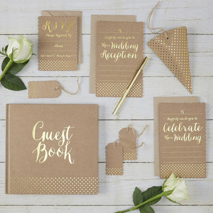 Bruiloft Uitnodigingen 17cm 10st van Ginger Ray koop je bij Partywinkel