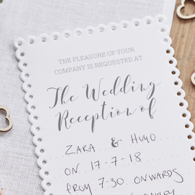 Bruiloft Uitnodigingen 18cm 10st van Ginger Ray koop je bij Partywinkel