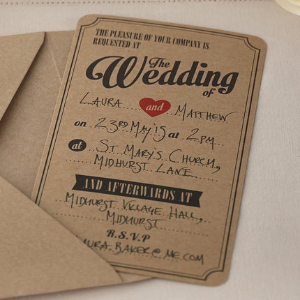 Bruiloft Uitnodigingen The Wedding 18cm van Ginger Ray koop je bij Partywinkel