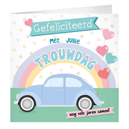 Bruiloft Wenskaart 23cm - Partywinkel - 8716764239403