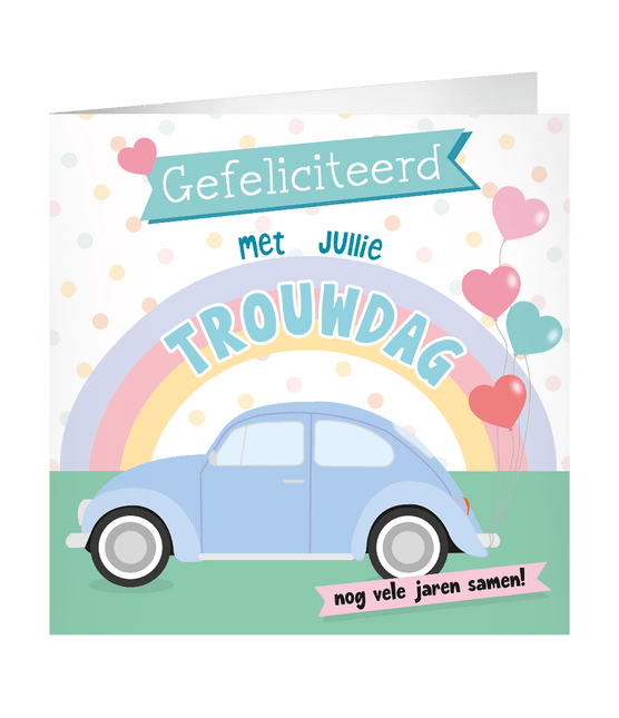 Bruiloft Wenskaart 23cm - Partywinkel - 8716764239403