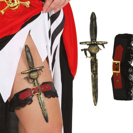 Bruin Nep Mes Met Houder van Fiestas Guirca koop je bij Partywinkel