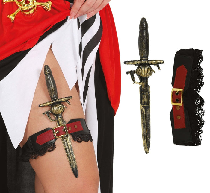 Bruin Nep Mes Met Houder van Fiestas Guirca koop je bij Partywinkel