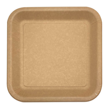 Bruine Borden Vierkant Kraft Papier 23cm 10st van Procos koop je bij Partywinkel